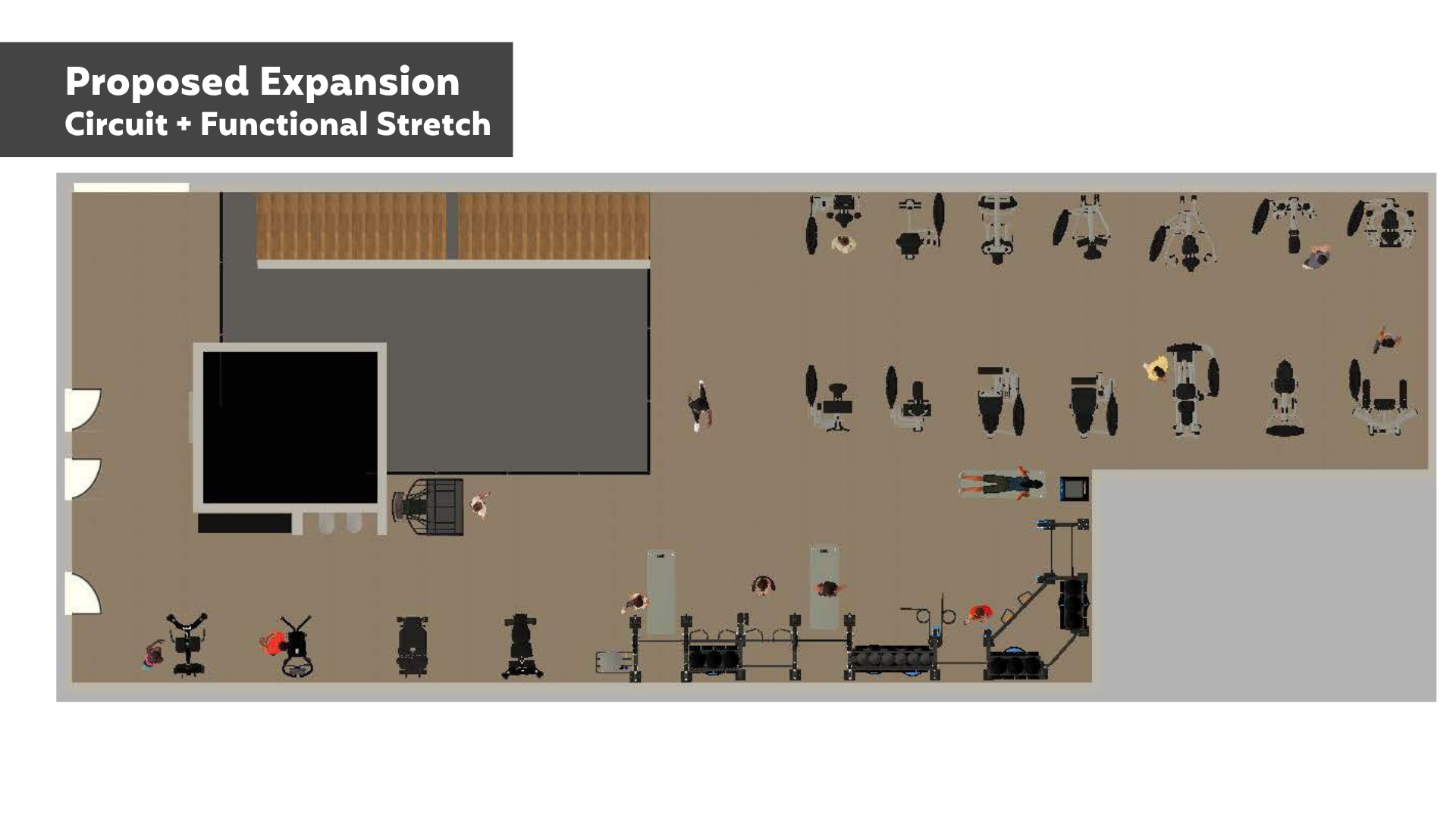 Rendering of proposed layout for circuit and functional stretch area. 