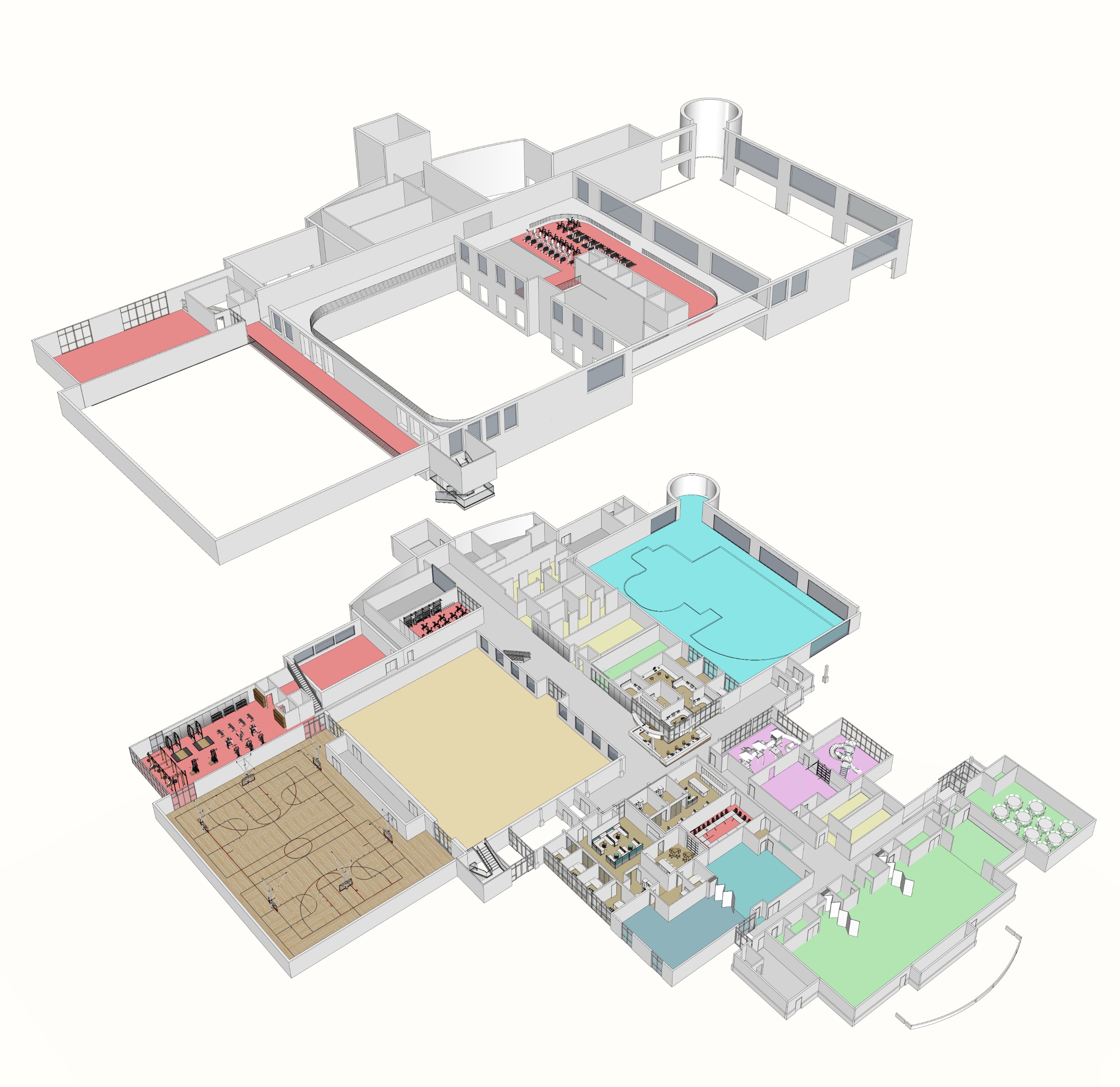 Conceptual drawing of Erie Community Center renovation and expansion as of April 2026.