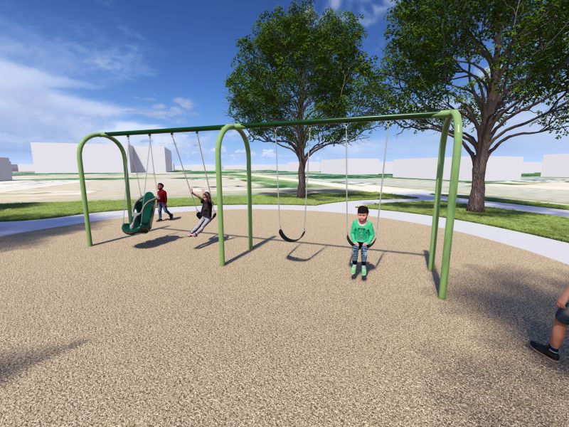 Swing rendering for Coal Miner Park playground replacement